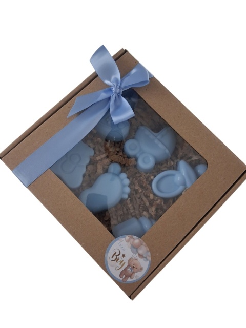 Box Prezentowy Baby Shower M - Niebieska Słodycz