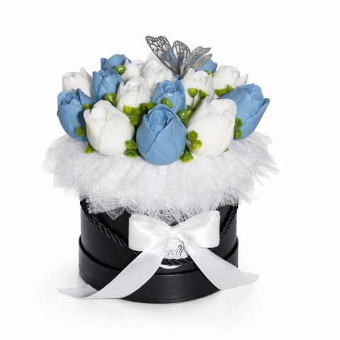 Flower Box na Prezent M - Błękitna Harmonia