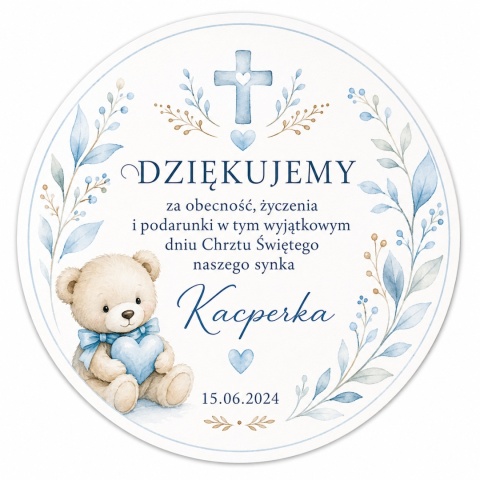 Podziękowania dla gości – figurki z bazy glicerynowej + personalizowany liścik | Chrzest, Komunia, ślub, roczek